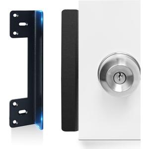 Door Latch Guard Plate 7 with 1 Offset Cover, Outswing Door Security Protector Shield, Heavy Duty Version, Door Knob/Deadbolt Latch Protector Plate (1 Pack)