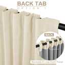 100% Blackout Shield Linen Blackout Curtains for Bedroom 45 Inches Long, Back Tab/Rod Pocket Living Room Drapes, Thermal Insulated Blackout Curtains 2 Panels Set, 42" W x 45" L, Light Cream