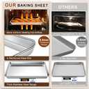 Commercial Quality Stainless Steel Baking Sheet, Extra Large Cookie Sheets for Baking, Warp Resistant Nonstick Baking Pan Oven Tray, Non Toxic & Heavy Duty & Dishwasher Safe - (20" x 14" x 1")