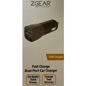 Zgear Fast Charge Dual Port Car Charger 24 W USB Charger