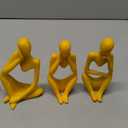 Thinker Statue Gold Decor Abstract Art Sculpture, Golden Resin Collectible Figurines for Home Living Room Office Shelf Decoration,Great Gifts Ideas (Yellow)