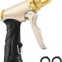 ARXIVE Garden Hose Nozzle Hand Sprayer, Heavy Duty High Pressure 100% Metal with 4 Adjustable Spray Patterns for Watering Lawn, Garden, Car Washing,Pets & Windows