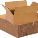 BOX USA Shipping Boxes 14"L x 10"W x 5"H 25-Pack Flat Corrugated Cardboard Box for Packing, Moving and Storage