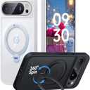 CASEKOO Patented 360 Spin Magnetic Ring Stand Case for 10 Pro XL [Fit for Pixelsnap & MagSafe] [16FT Military-Grade Protection] Matte Rugged Slim 10 Pro XL Case 6.8'', White