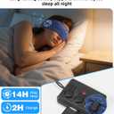 2-Pack Adjustable Sleeping Headphones, Hook-and-Loop Headband Headphones for Side Sleepers, Wireless Bluetooth Headband with Thin Speakers for Running, Sports, Travel, Workout - Blue&Gray