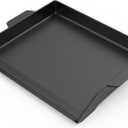 Onlyfire Universal Cast Iron Griddle for Gas Grills and Range Oven, Non-stick BBQ Flat Top Griddle with Handles for Outdoor Cooking, Tailgating, 18.6" 14"