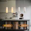 BRRSKBK Modern Alabaster Pendant Light Kitchen Island White Marble Pendant Lighting Antique Brass Natural Stone Ceiling Hanging Lamp Long Tube Linear Chandelier for Dining Room Bedroom Bathroom