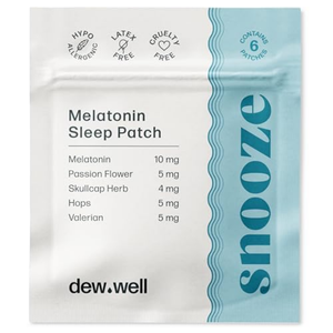 Dew Well 12 Pack Snooze Melatonin Sleep Patches – Wearable, No Latex, Easy to Use – Supports Natural Sleep