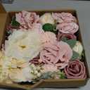 AGIRL Rose Artificial Flowers Combo Fake Flowers Pink Roses Silk Flowers with Stems for DIY Bridal Wedding Bouquets Centerpieces Arrangements Table Party Baby Shower Home Decor (Champagne Pink)