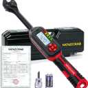 Professional 3/8" Digital Torque Wrench, 4.2-85 Nm/3-62.6 Ft-lb, ±2% Accuracy, Rechargeable, Triple Warning System, Track & Peak Modes, LED Display, 4 Units for Mechanics