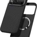 Aramid Fiber for iPhone 17 Pro Max Case Black/Grey(Twill), Compatible with MagSafe,Slim & Light, Case-Less Touch Feeling