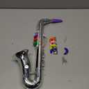 Lewtemi Silver Saxophone Musical Instruments Toy for Kid Toddler Fake Plastic Preschool Music Toy Gift Portable Wind Instrument Early Educational Teaching Songs Toy Gifts for Toddlers Children