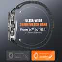 Rugged Stainless Steel Milanese Loop Compatible for Galaxy Watch Ultra 47mm/Watch 8/8 Classic, Strong Magnetic Clasp Metal Strap for Men Women, Adjustable Milanese Mesh Band for Galaxy Watch Ultra Bands/Galaxy Watch 8 Band
