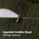 a moment Linen Pillow Covers Set of 2,Boho Farmhouse Throw Pillowcases Neutral Textured Decorative Covers for Couch Sofa,Linen Blend Accent Case Cushion Living Room Home Decor 24"x24"Dark Green