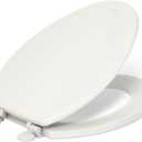 Kohler K-4647-47 Stonewood Molded-Wood with Color-Matched Plastic Hinges Elongated Toilet Seat, Almond