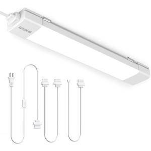 KUKUMAO LED Tube Light Fixture with Plug, 1.4FT 1800LM 5000K Closet Lights, Linkable Cabinet Light for Garage, Kitchen, Bathroom, Closet, Office (White)