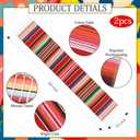 Mexican Table Runner, Mexican Fiesta Party Decorations, 14" x 84" Fiesta Table Runner Cinco De Mayo Party Decorations, Boho Colorful Striped Runner Cotton Blanket Mexican Theme Party Supplies, Red