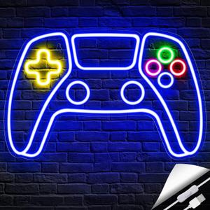 Kavaas Gamer Neon Sign, Neon Controller Sign for Gaming Room Decor - Gaming Neon Sign for Teen Boys Room Decor - Best Gamer Gifts for Teenage Boys, Kids