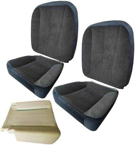 CARBBIA Driver and Passenger Cloth Bottom and Top Lean Back Seat Cover Compatible with Dodge Ram 1500 2500 3500 2003-2005 Replacement Front with Driver Side Foam Cushion, Dark Gray