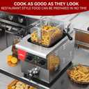 CROSSON 8L Countertop Electric Deep Fryer with Draining Valve,Solid Basket and Lid for Restaurant Use 120V,1800W Stainless Steel Commercial Deep Fryer