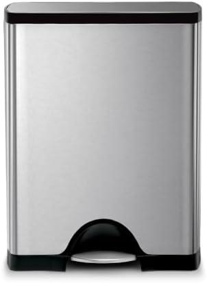 simplehuman 50 Liter / 13.0 Gallon Rectangular Kitchen Step Trash Can, Brushed Stainless Steel(danted a little and have some scratches)