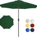 9FT Large Outdoor Patio Umbrella Pool Market Umbrella-UV Resistant, Easy Push Button Tilt and Crank, 8 Sturdy Ribs Heavy-Duty Table Umbrella for Deck, Backyard, Garden (Green)