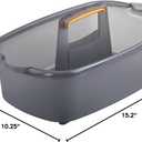 Casabella Cleaning Storage Caddy with Handle Plastic Multipurpose Organizer, Rectangle, 1.85-Gallon, Gray