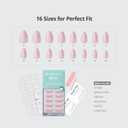 BTArtbox Press On Nails Short - Home CEO, Easy-to-Apply Light Pink Almond Press On Nails with Glue and Adhesive Tabs in 16 Sizes - 32 Nails All-in-One Kit
