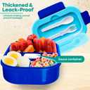 Generic DifaBella Kids Lunch Box with Antispill Lid, Bento Box for Kids with 4 Compartments BPA-Free Plastic, Spoon & Fork Included, Compact and Colorful Meal Container (Blue), 8.66 x 5.9 x 2.7