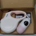 Fida Retractable Dog Leash for Small Breed up to 26 lbs, 16 ft Pet Walking Leash with Dispenser and Poop Bags, Anti-Slip Handle, Reflective Strong Nylon Tape, One-Handed Brake (S, White & Pink)
