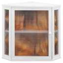 GLOKUUCA Corner Bread Box for Kitchen Countertop - Bamboo Large Capacity Bread Storage Bin with Acrylic Wavy Door Panel, Bread Box (White, Extra Large)