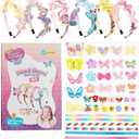 6 Hair Bands 36 Accessories Gifts Butterfly Flower DIY Headband Making Kit Crafts for 5 Year Old Girls