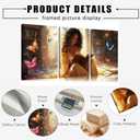 3pcs Black Girl Reading Books Canvas Wall Art Colorful Book Butterflies Wall Decor Pictures African American Girl Posters Prints For Living Room Bedroom Study Reading Room Decoration Prepare To Hang