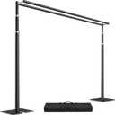 Novabright 10x10ft Backdrop Stand Double Crossbar, Heavy Duty, Black