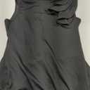 VASAUGE Women's Elegant Formal Bodycon Ruffle Sleeveless Midi Cocktail Party Dress (Black, XL)