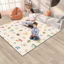 Baby Playpen Mat, 50" × 50“ Baby Play Mat for Floor, Baby Playmat for Playpen, Thick Ultra Soft Playpen Mat for Playing or Crawling, Provides Cushioning, Double-Sided Pattern (0.4" Thick)