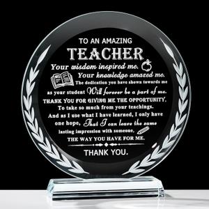 QIANWEI Teacher Appreciation Gifts for Women Men-Teacher Crystal Plaque Gifts Best Teacher Birthday Christmas Retirement Teachers' Day Graduation Gifts Thank You Teacher Gifts from Student, 15cmYXGL