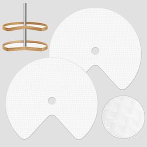 2 Pack 26In Lazy Susan Shelf Liner, Upgraded Composite Materials Circle Lazy Susan Liner for Kitchen Cabinets, Non Adhesive Liners Mats for Shelf Drawer Refrigerator Cupboard (2 Pack-White)