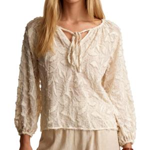 Womens Long Sleeve Casual Lightweight See Through Tunics Tops (White, XL)