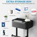 Toilet Paper Holder Free Standing - Toilet Paper Stand with Shelf - Storage for 4 Rolls- Bathroom Organizers, No Drill, for Large Toilet Rolls, 29.7 inch*12.6 inch (Matte Black)