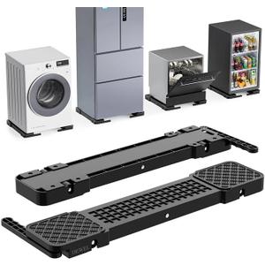 Appliance Rollers for Washer and Dryer, Extendable Heavy Duty Appliance Sliders with Hidden Lift Handle, 1102 lbs (Black)