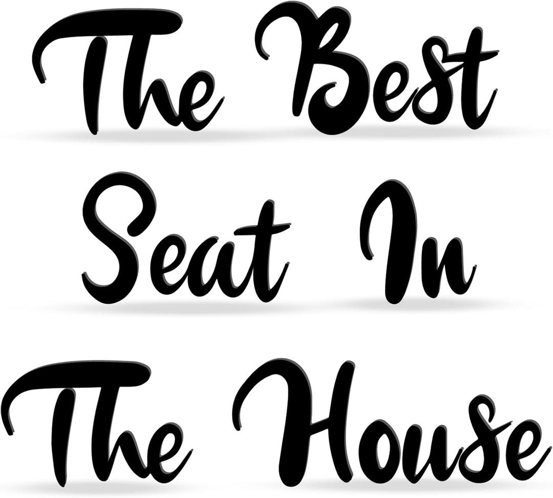 Leinuosen Bathroom Signs Wall Decor Wooden Black Restroom Decorations Signs Funny Bathroom Decor Rustic Home House Wall Decorations Above Toilet No Drill Shelf Wood Plaque (the Best Seat in the House)