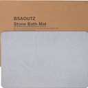Stone Bath Mat, Natural Diatomaceous Earth Bathroom Rug, Super Absorbent, Quick Dry, Non-Slip Stone Mats for Bathroom, Kitchen, Entryway, Easy to Clean (Curve Light Grey 1 Pack), 1'3" x 1'11"