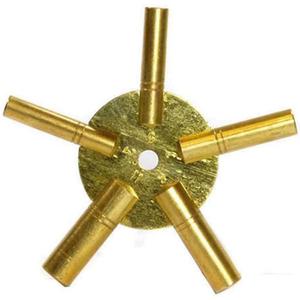 SE Universal Brass Clock Key for Winding Clocks, Odd and Even Numbers (Even 5 Prong)