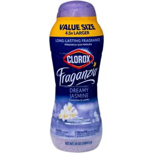 Clorox Fraganzia Laundry Scent Booster Crystals in Dreamy Jasmine Scent - Scented In-Wash Freshener Beads for Fresh, Clean, Great Smelling Clothes and Linens, 70 Oz (70 Ounce (Pack of 1))