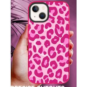 SAKUULO Magnetic for iPhone 14 Case Hot Pink Leopard Print Pattern [Compatible with MagSafe] Wireless Charge Strengthen Protection Cover, Hot Pink Leopard (6.1")