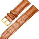 Genuine Leather Watch Bands for Men Women Quick Release Soft Calfskin Italian Leather Alligator Embossed Strap Business Casual Universal Replacement Band 12mm to 24mm
