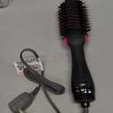 Upgraded 4 in 1 Hair Dryer and Styler Volumizer with Negative Ion Anti-frizz Ceramic Titanium Barrel Hot Air Brush Straightener (Black/Rose)