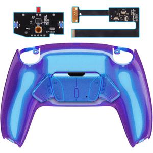 eXtremeRate Chameleon Purple Blue Programable RISE4 Remap Kit for PS5 Controller BDM-010 BDM-020 Models, Upgrade Board & Redesigned Back Shell & 4 Back Buttons for PS5 Controller