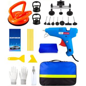 25pcs Dent Puller Kit,Paintless Dent Repair Kit for Dent Removal with Bridge Puller, Car Dent Repair Kit,Small Dent Puller Kit for Car Refrigerator Hail Damage Door DIY Repair